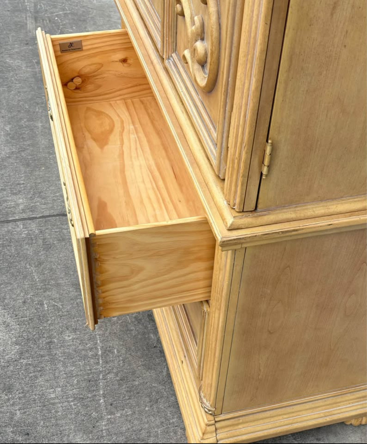 American Signature Light Wood Armoire wardrobe Dresser Hutch