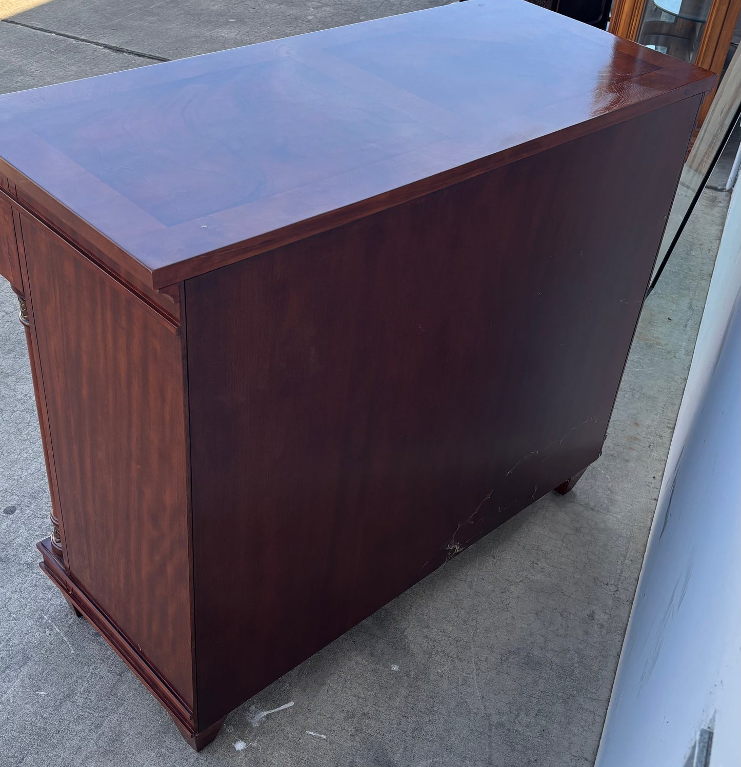 American empire style mahogany server / buffet cabinet sideboard