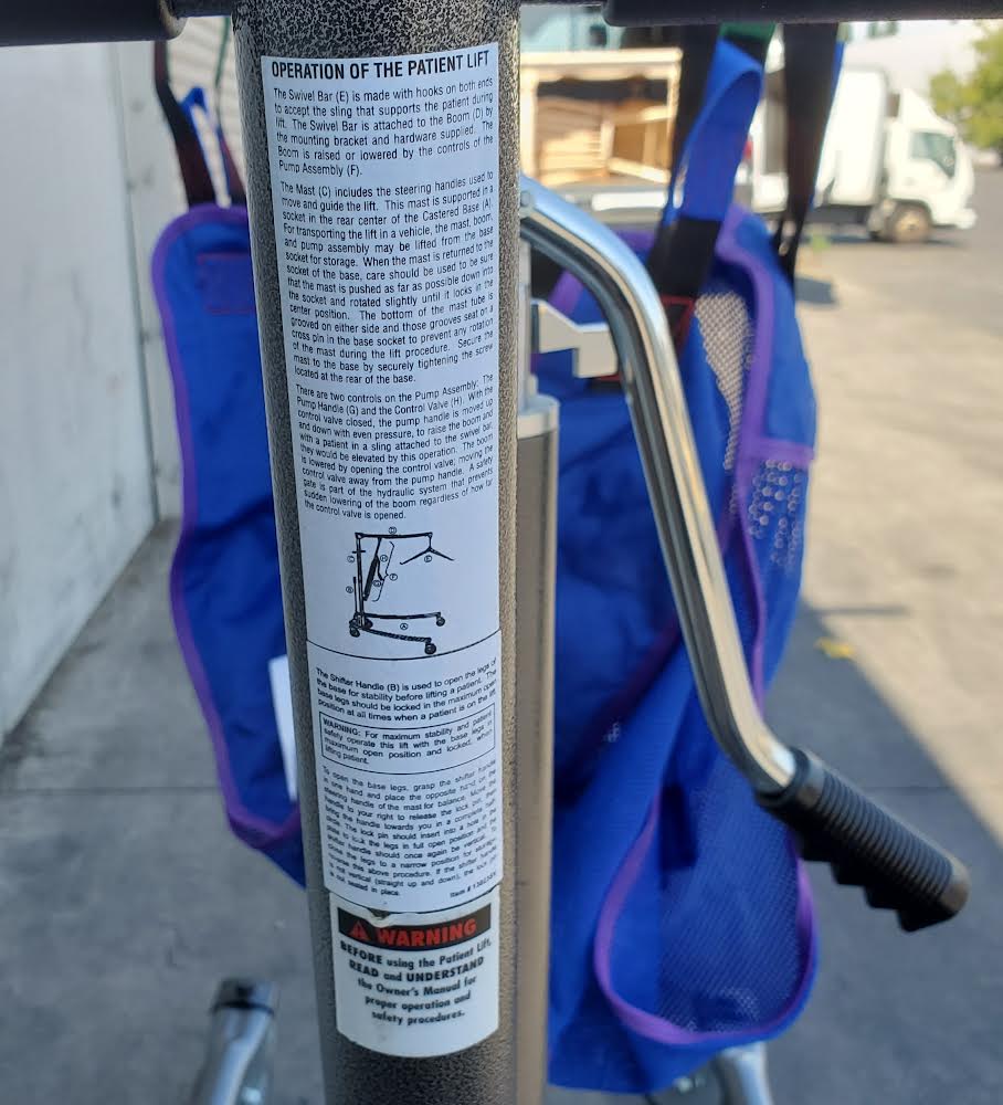 Drive hydraulic full body lift sling