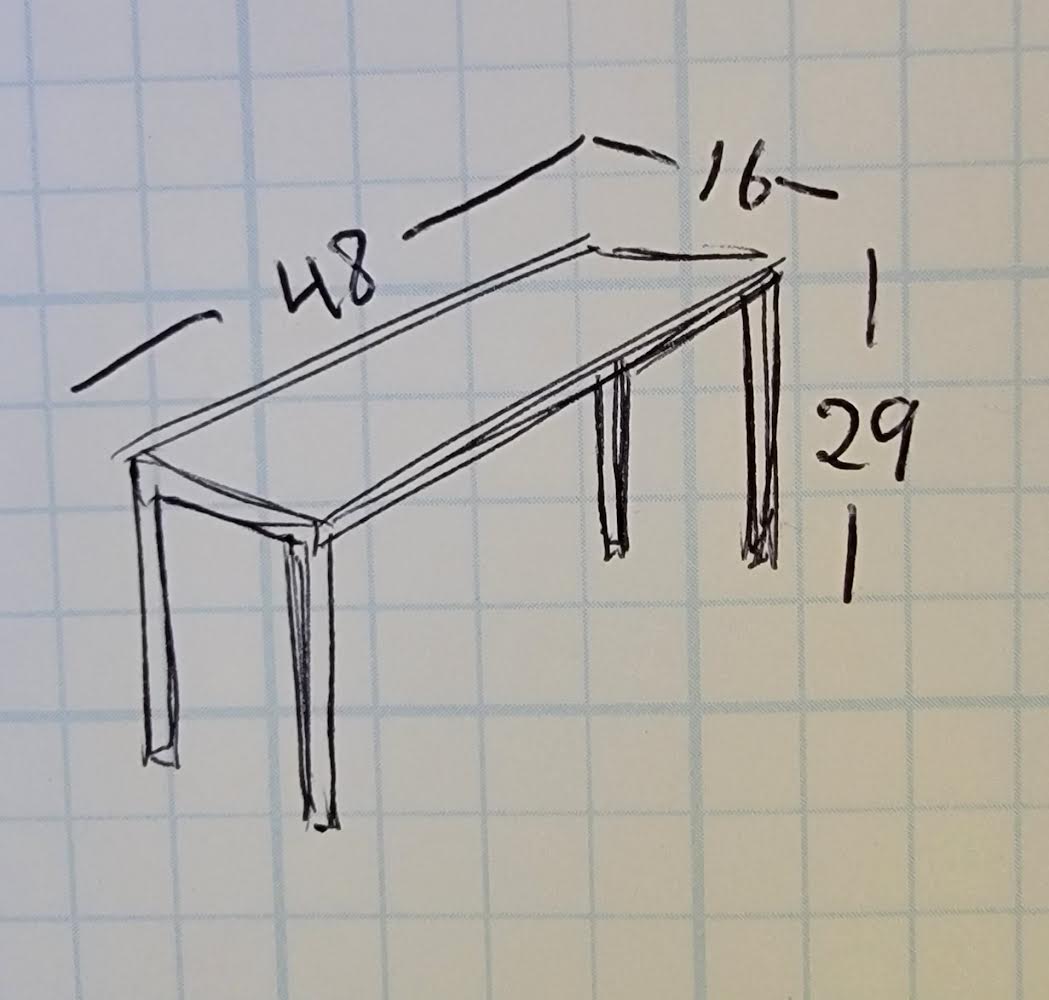 Dark wood console/ sofa table lane