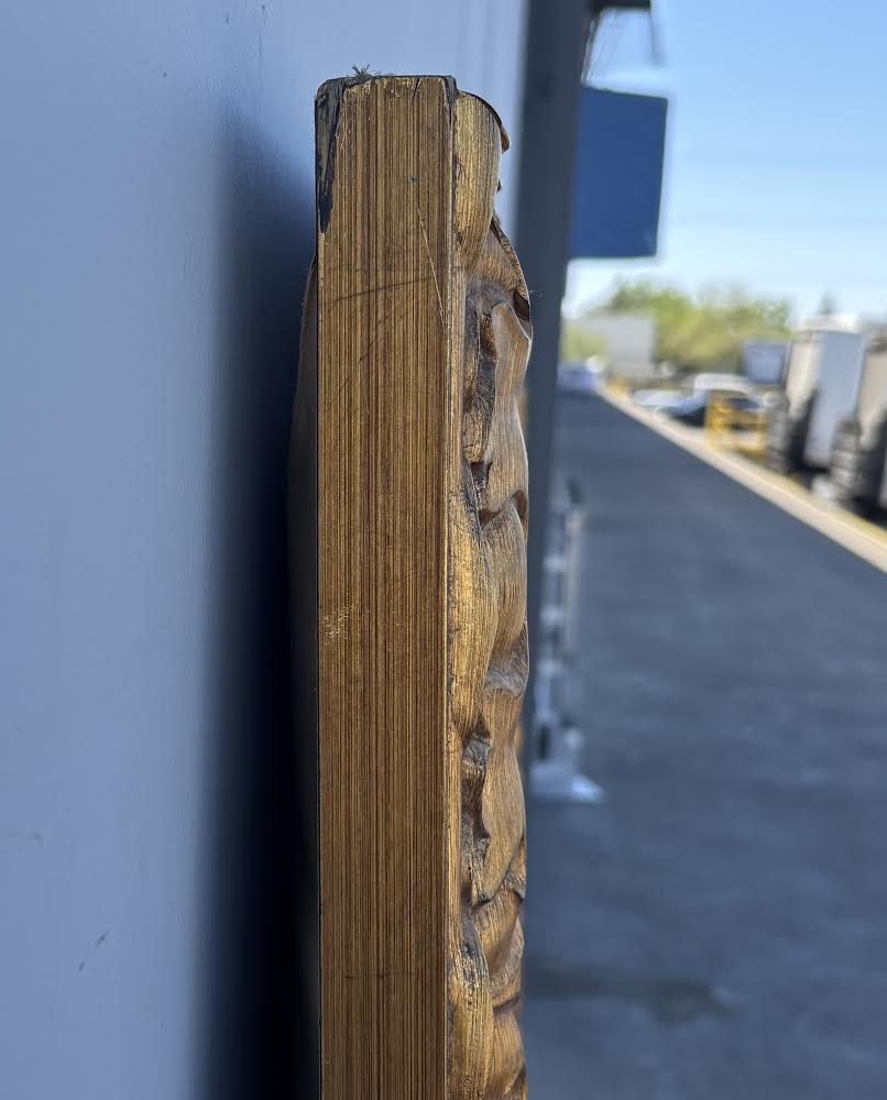 Vintage Large Mcm Wood
Carved Mirror