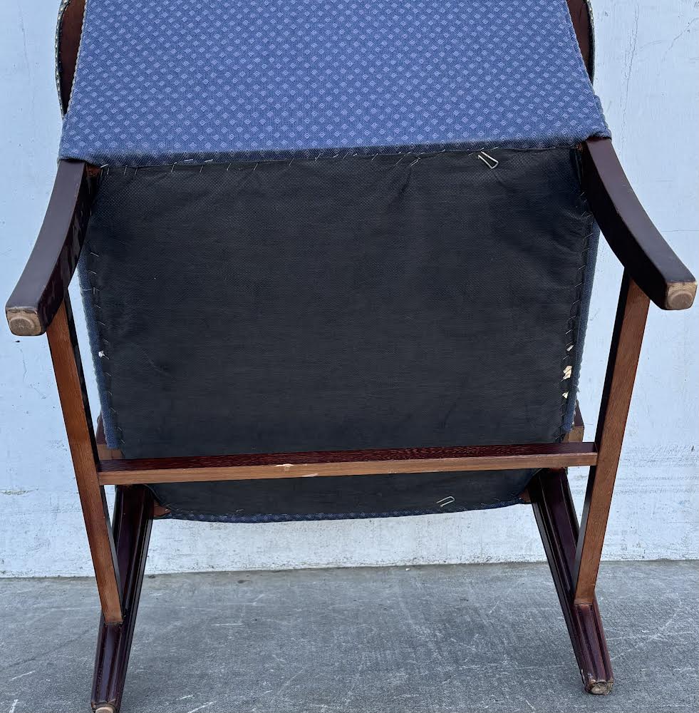 Accent Chair Vintage Arm Chair Blue Upholstered