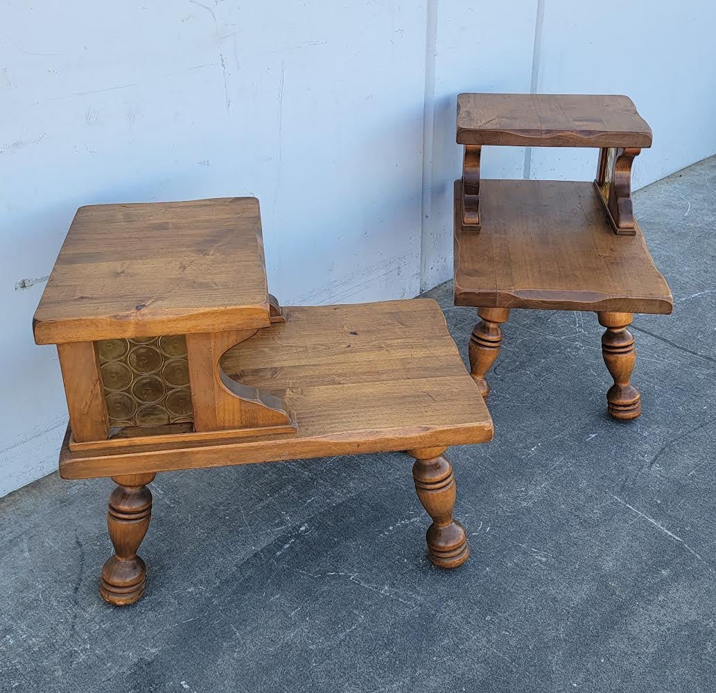 End/side tables (2)set vintage two tiered
