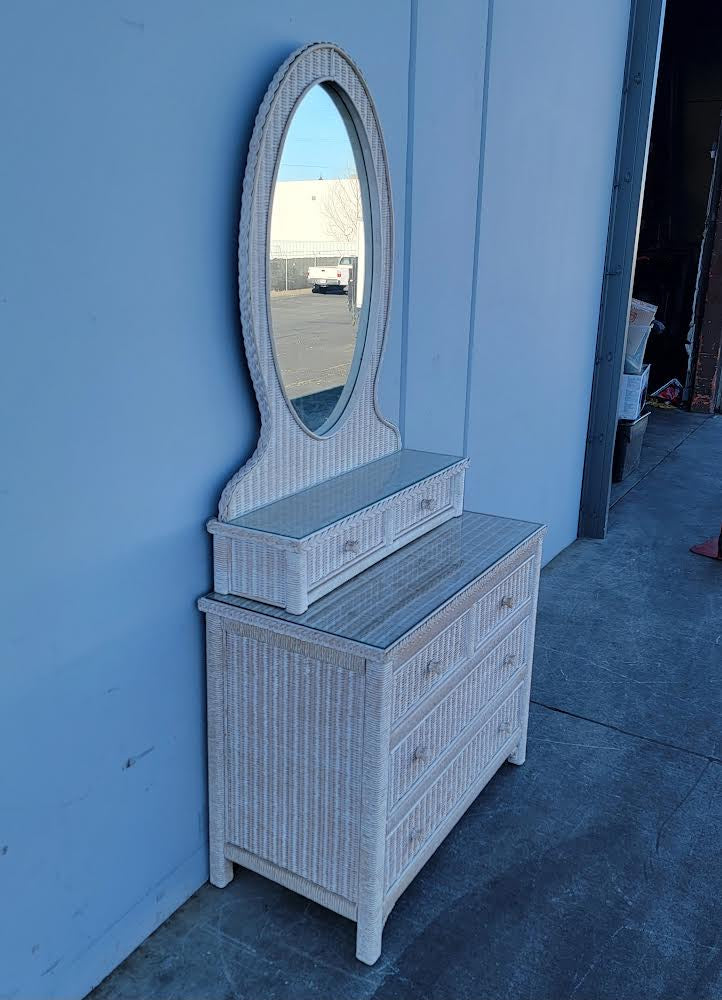 Lexington Henry link wicker  dresser with mirror