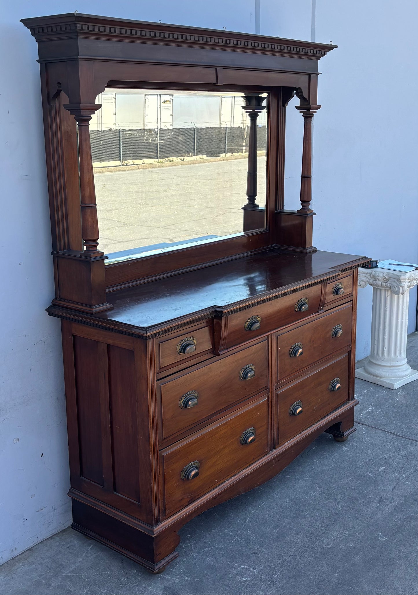 ENGLISH MAHOGANY DRESSER W Mirror