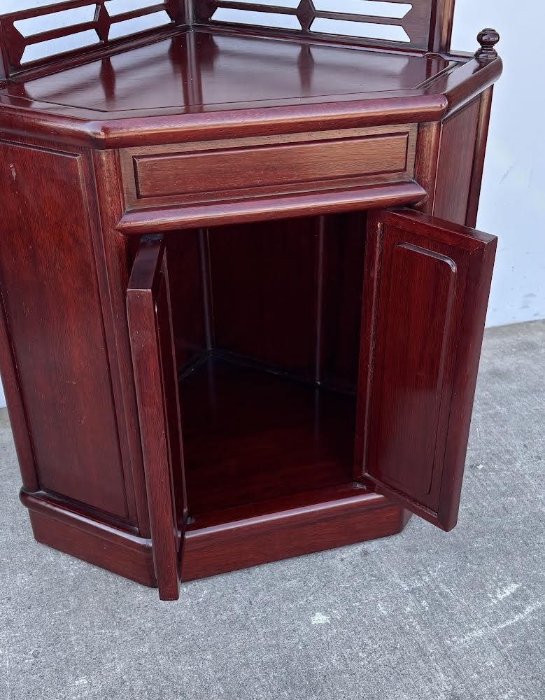 Chinese Inspired Corner Etagere / stand/ shelf Cabinet