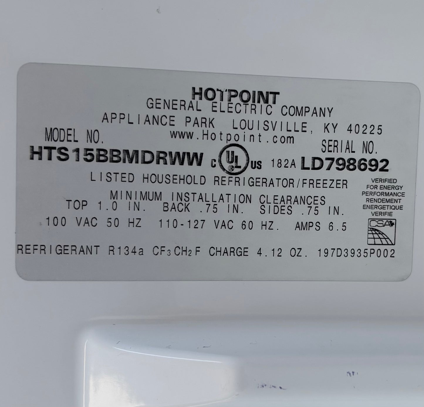 Hotpoint refrigerator