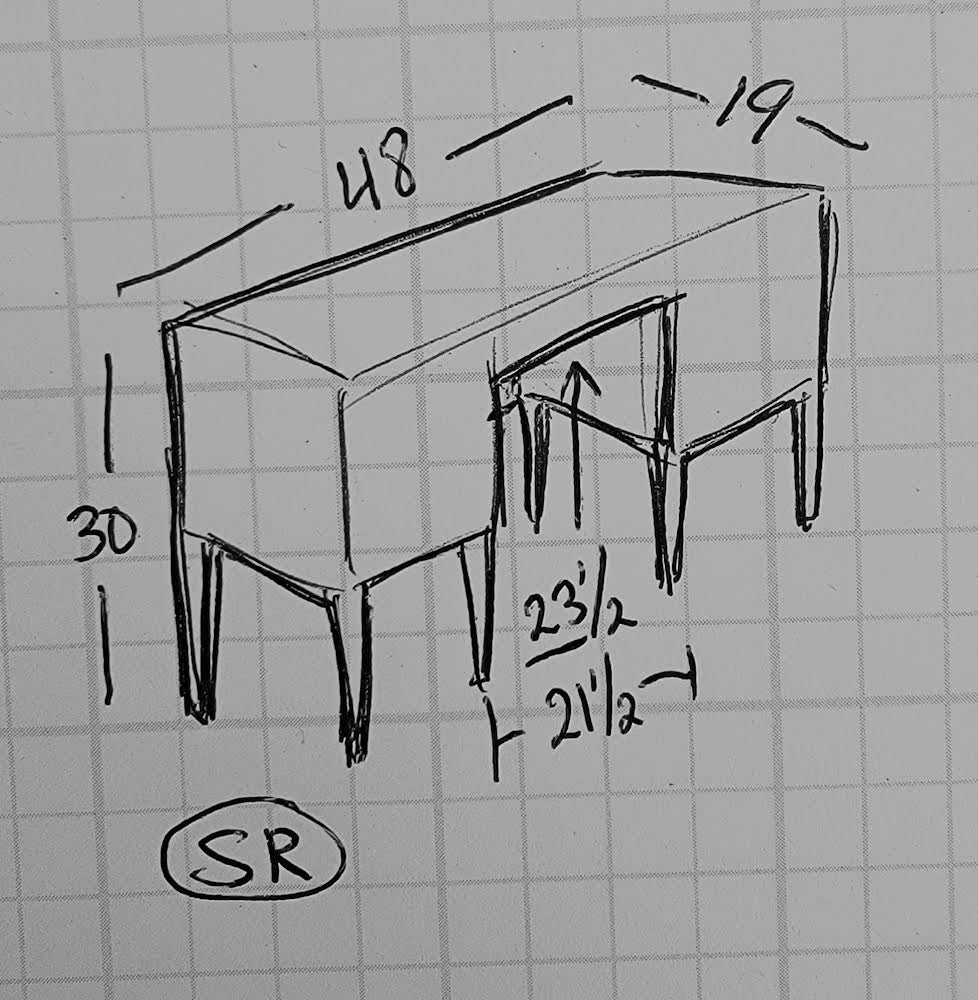 5 Drawer Desk with chair light wood