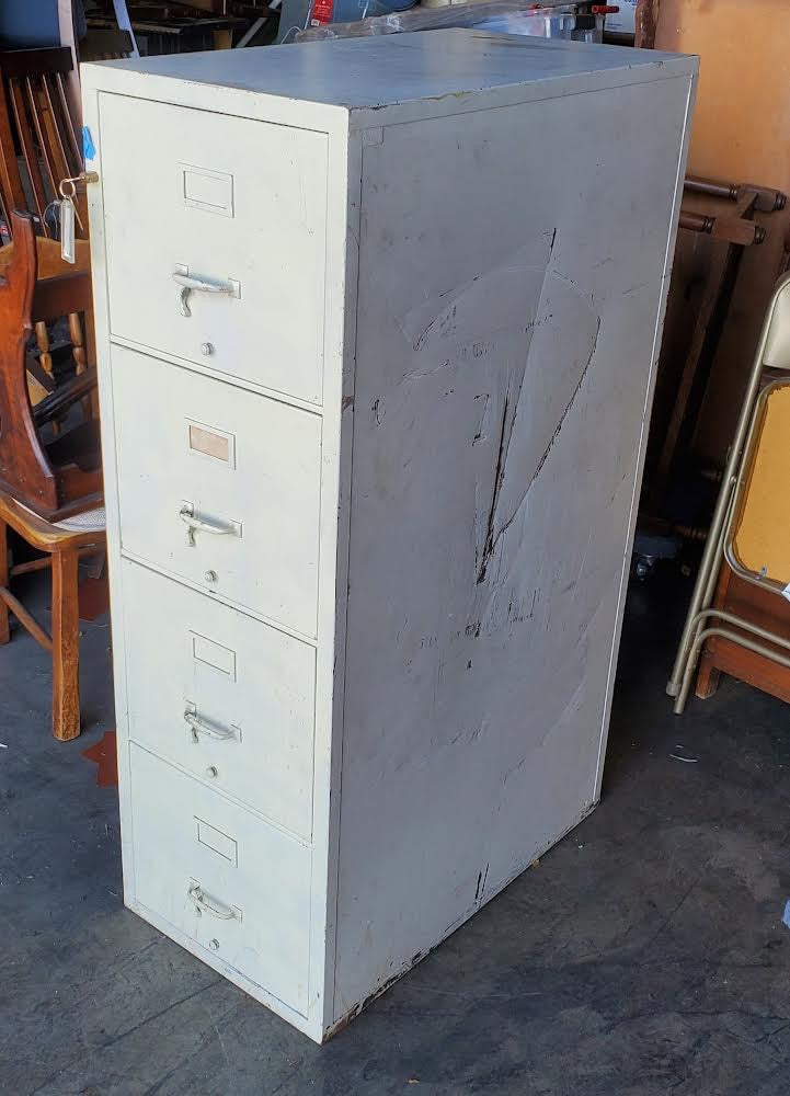 fireproof tan vertical file cabinet with key