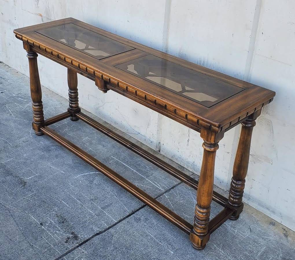 Glass top console/hallway table antique/vintage