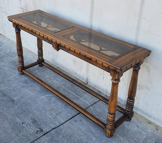 Glass top console/hallway table antique/vintage