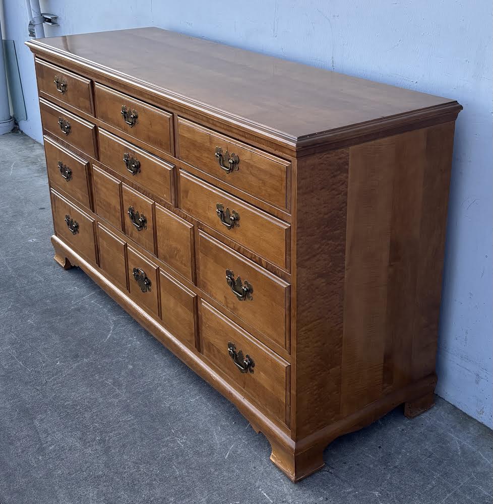 Genuine eastern hard rock maple Solid Wood 12 Drawer Antique Dresser L A period Furn.