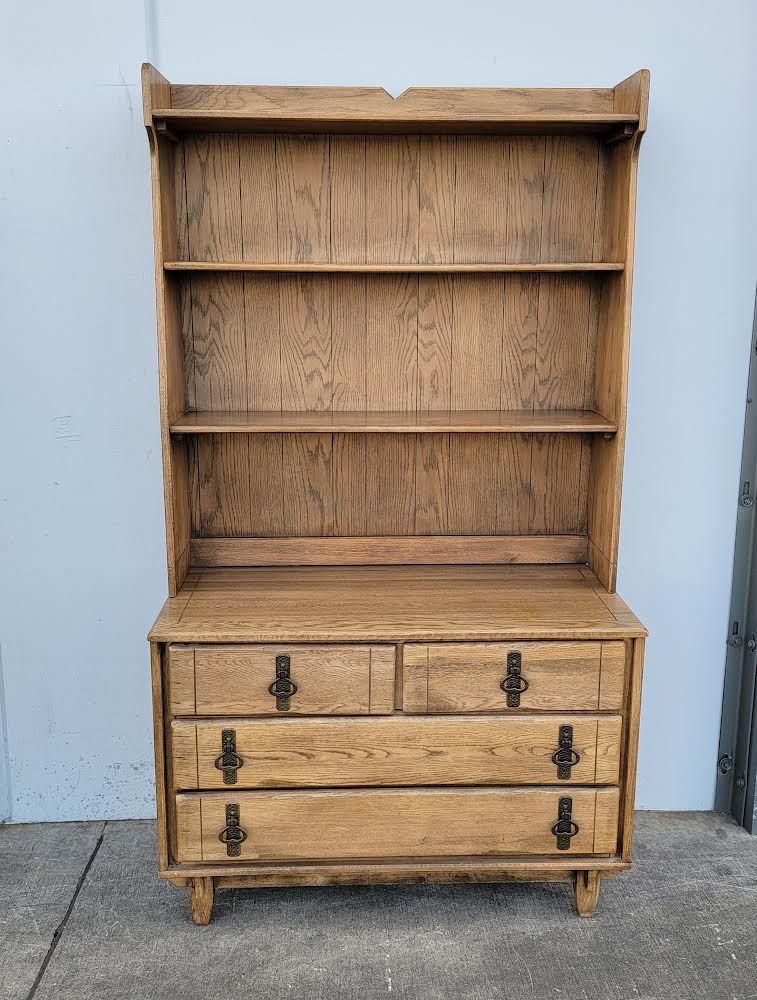Hutch display dresser bookcase/ bookshelf mid century vintage light wood