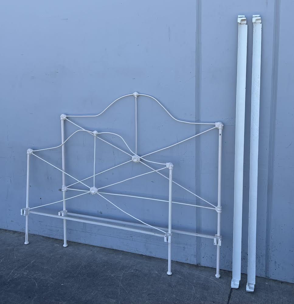Full Size White Metal Bed Frame