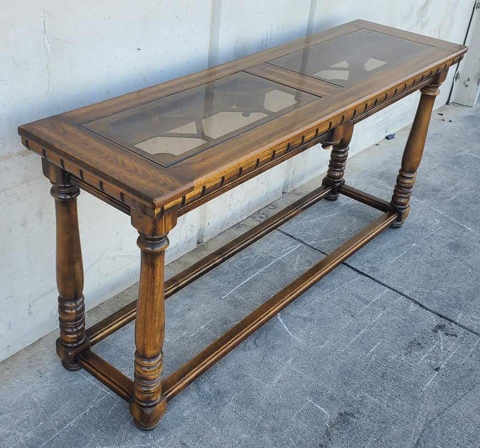Glass top console/hallway table antique/vintage