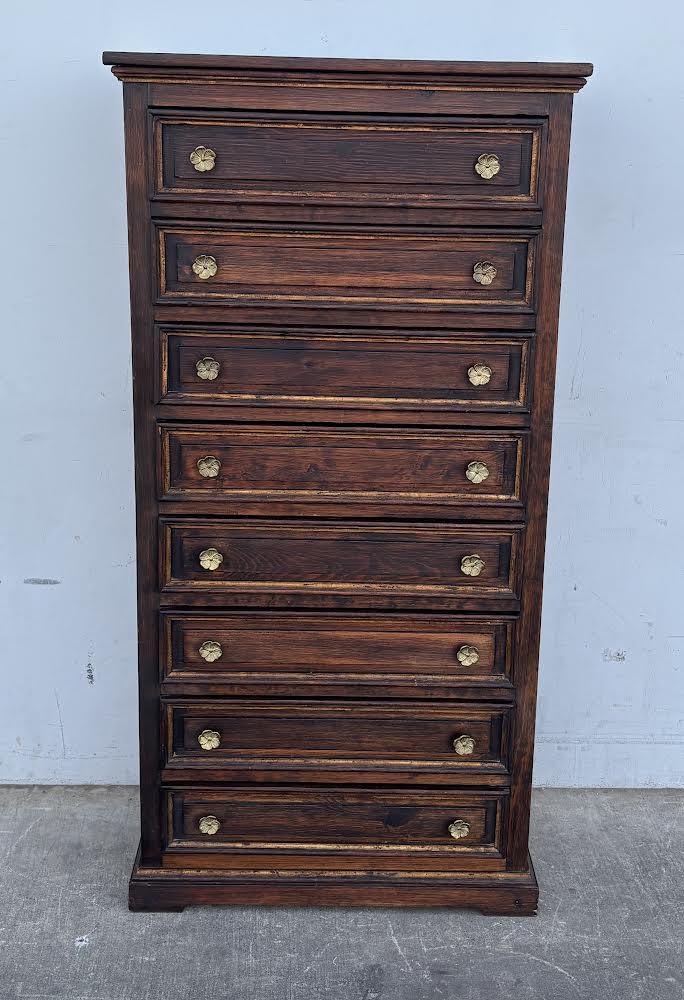 Vintage Tall 8 Drawer Dresser Chest