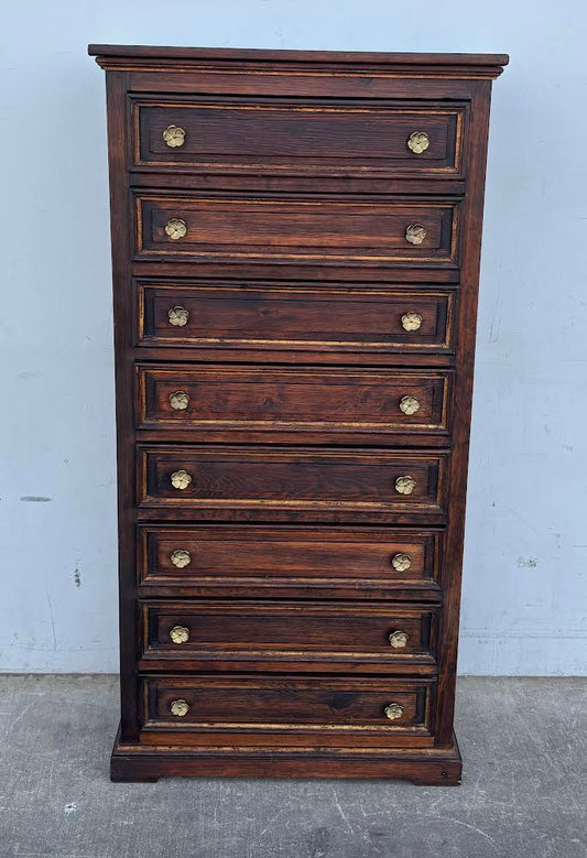 Vintage Tall 8 Drawer Dresser Chest