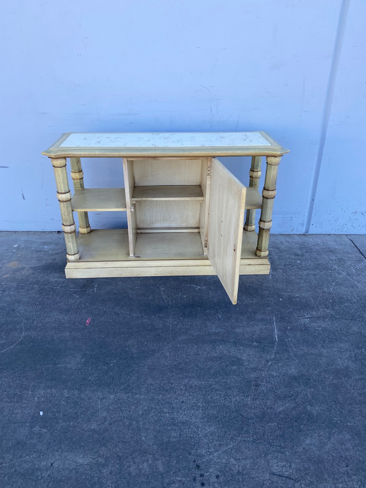 Console/server table cabinet blonde