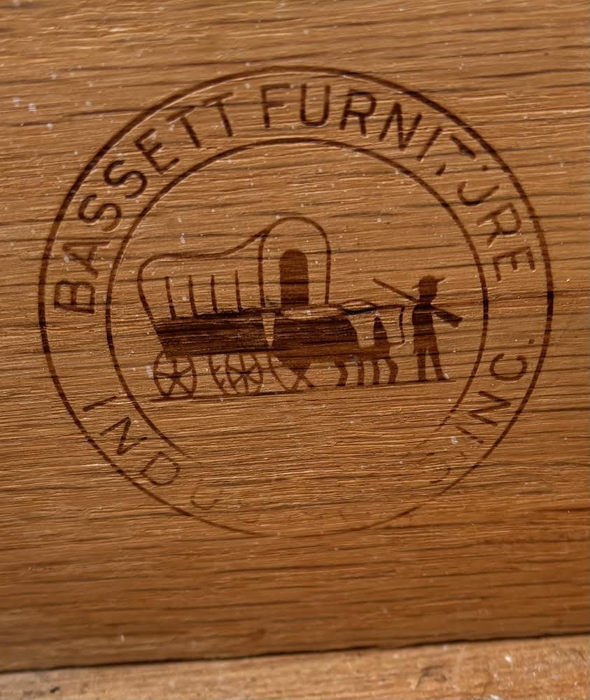 Tall MCM Bassett Dresser, Vintage Midcentury modern Highboy chest of drawers