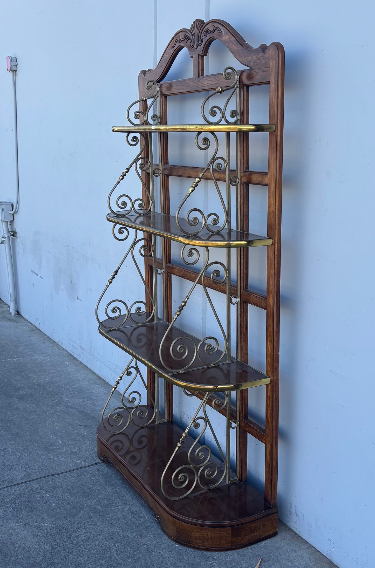 Drexel hand carved bakers rack/ shelf