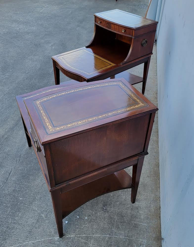 End / side tables (2) antique/ vintage 2 tier step up