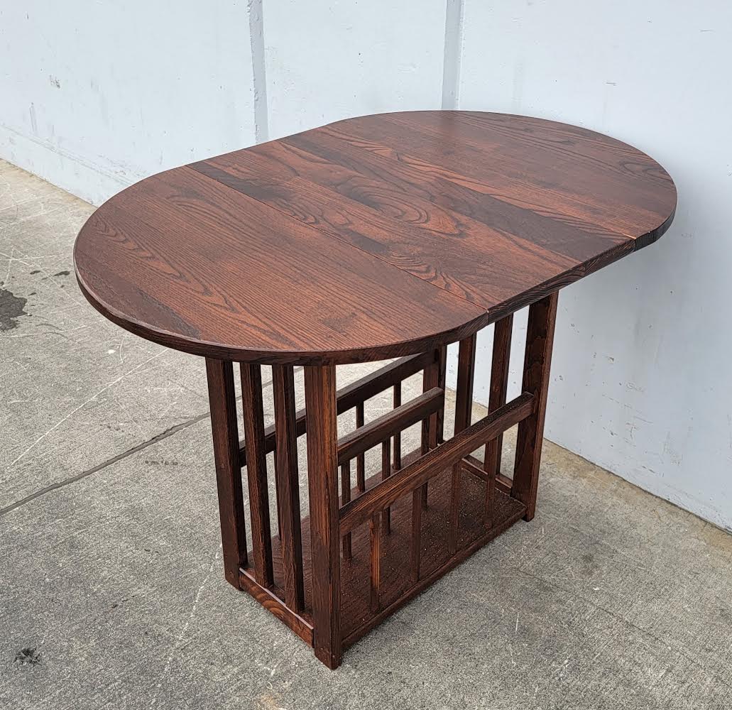 Dark wood magazine coffee/ console/ end/side table drop leaf/ sides