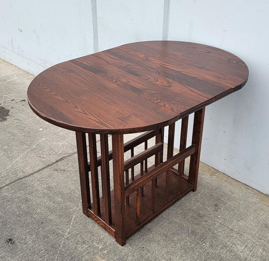 Dark wood magazine coffee/ console/ end/side table drop leaf/ sides