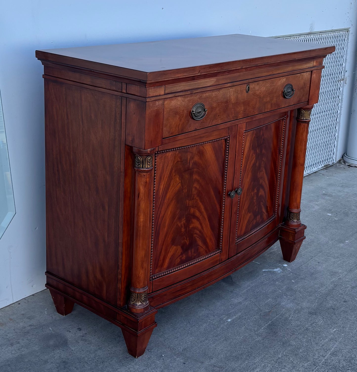 American empire style mahogany server / buffet cabinet sideboard