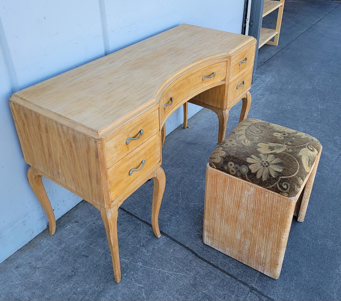 5 Drawer Desk with chair light wood