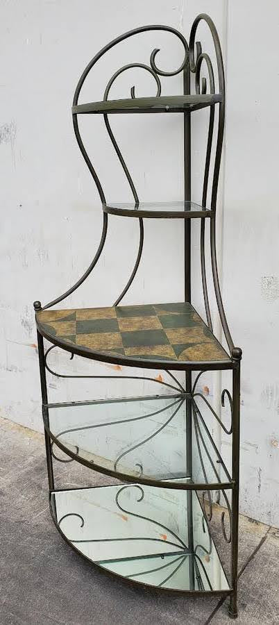 Antique/vintage metal corner stand/shelf