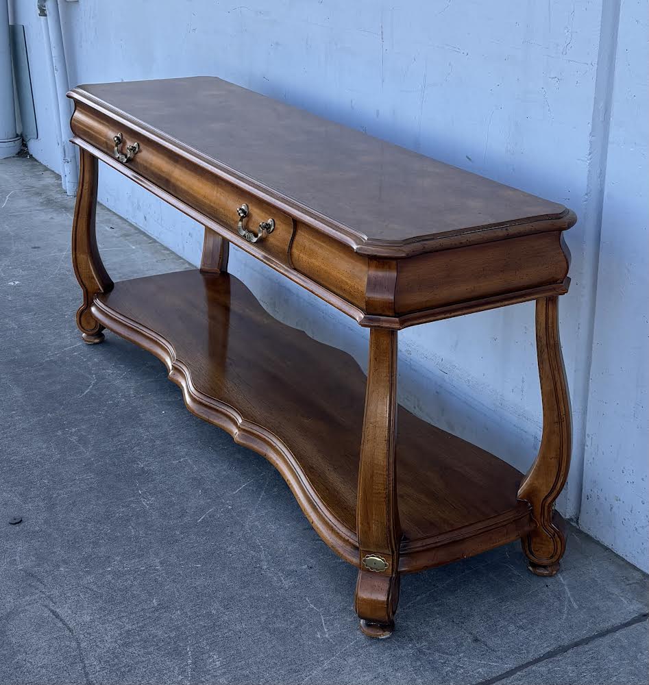 Gordon's Late 20th Century Oak Transitional Console Sofa Table Entry Table