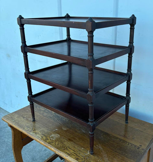 Mid Century Vintage Wood 4 Tier End Table