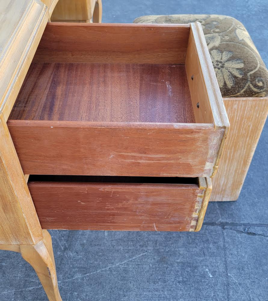 5 Drawer Desk with chair light wood