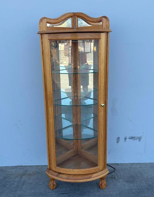 Curved Glass corner China Cabinet