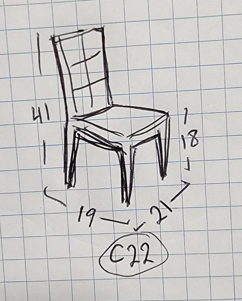 Dining side chairs (5) light wood