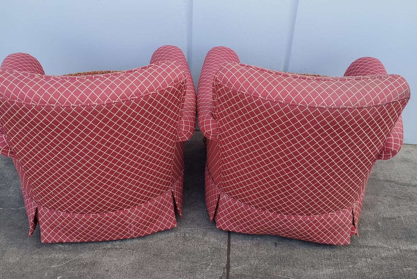 red armchairs (2) antique/ vintage