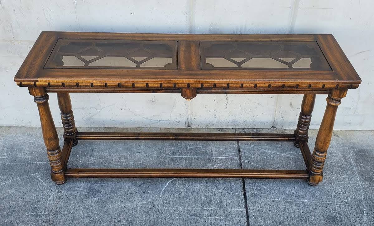 Glass top console/hallway table antique/vintage