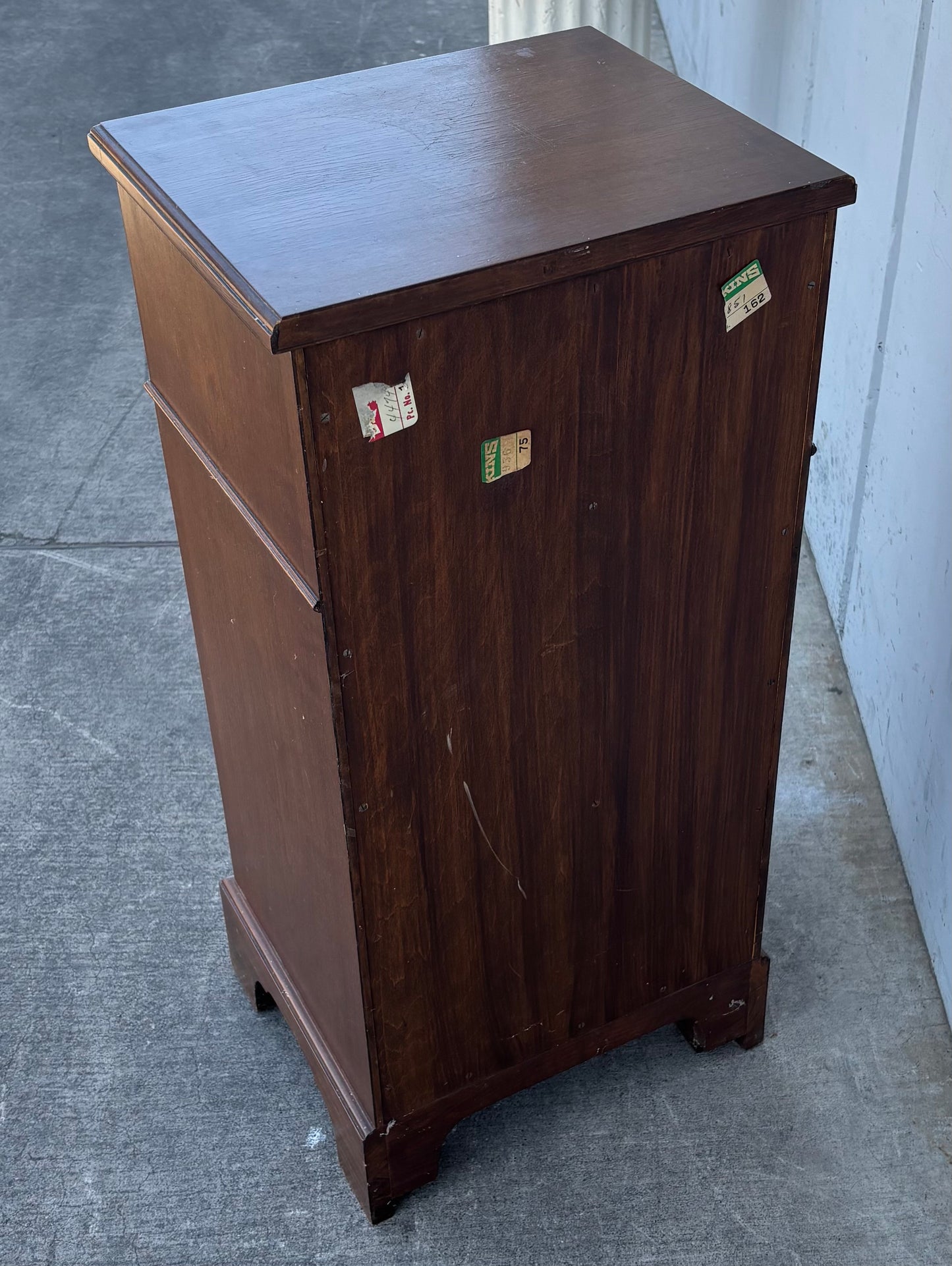 Dark Wood Antique Tall 3 Drawer Night Stand Side End Table