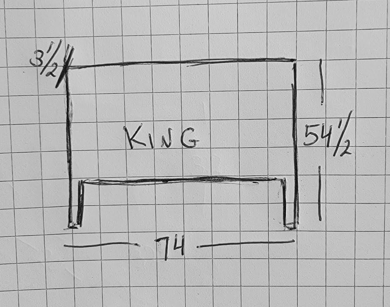 King size headboard white/cream floral