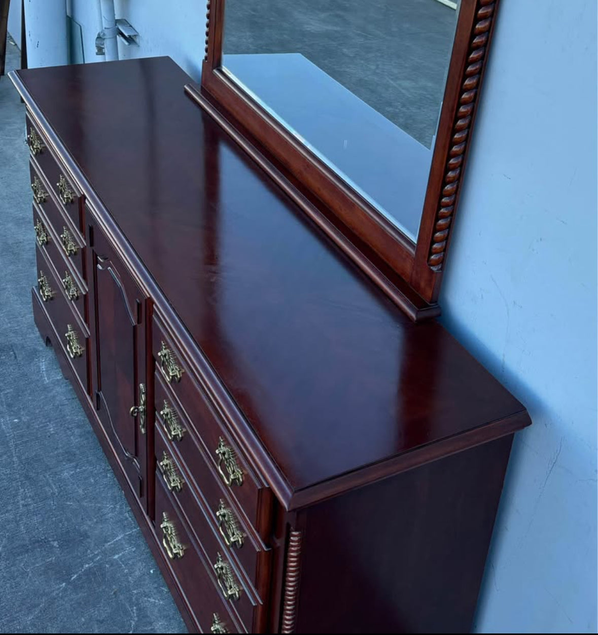 Cherry Dresser with Mirror
