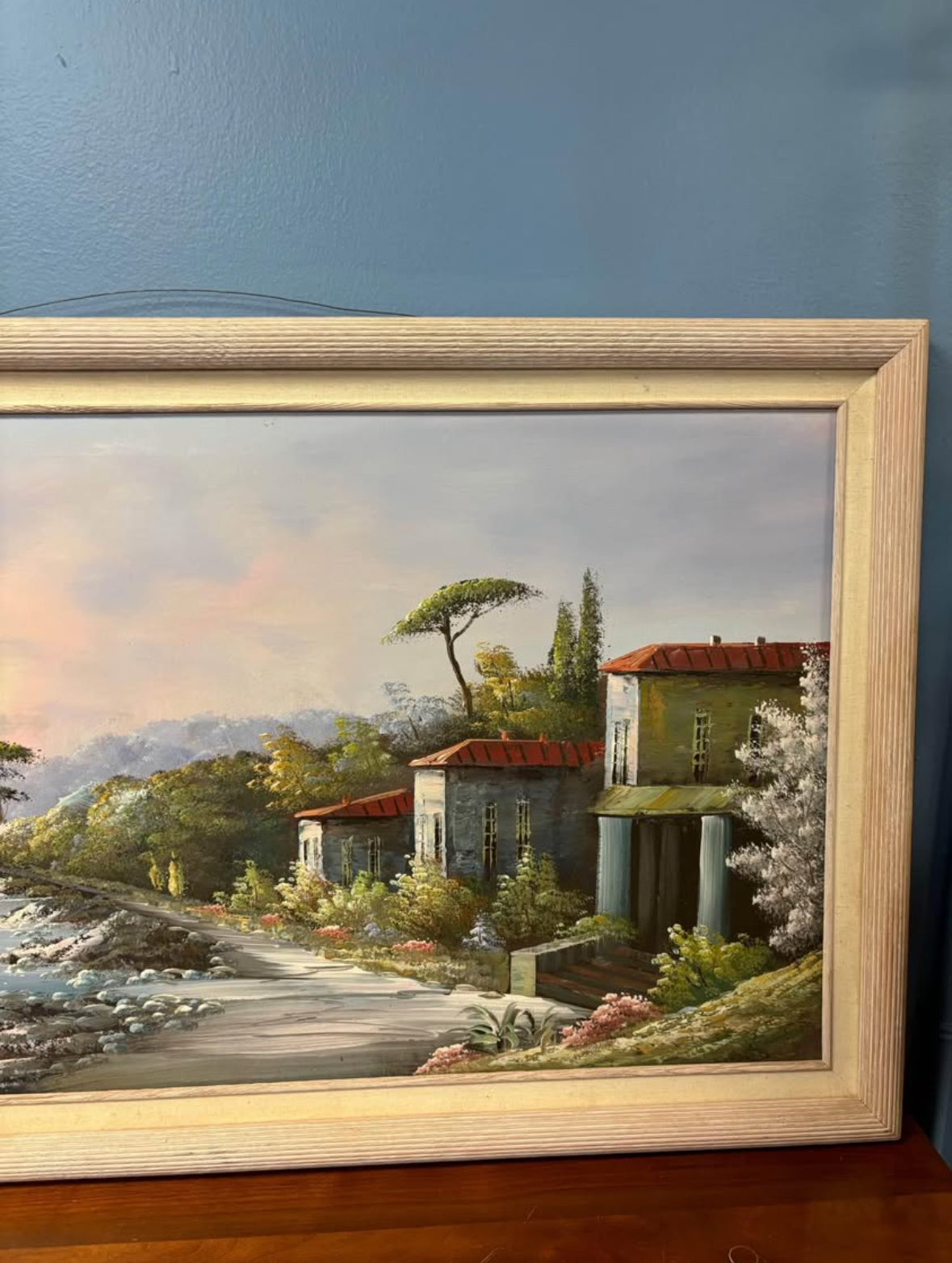 LARGE ORIGINAL OIL ON CANVAS SEA SHORE PAINTING SIGNED
