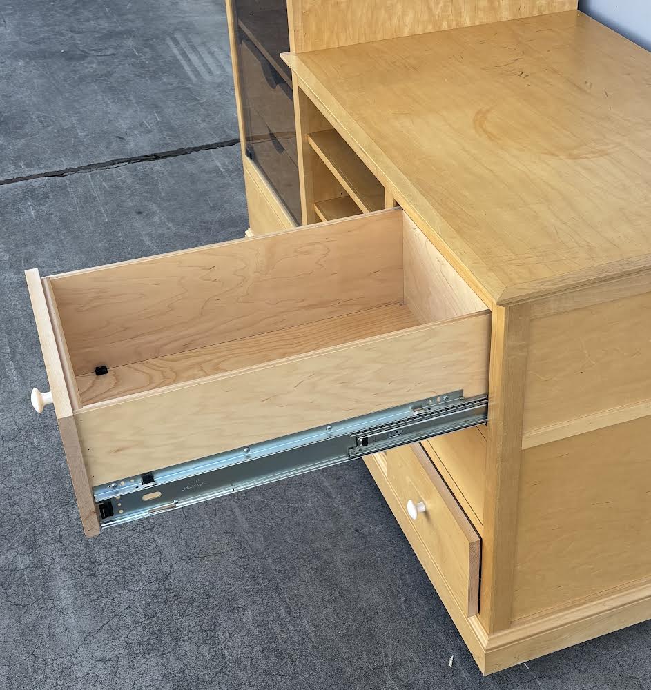 Light Wood Entertainment Center cabinet display