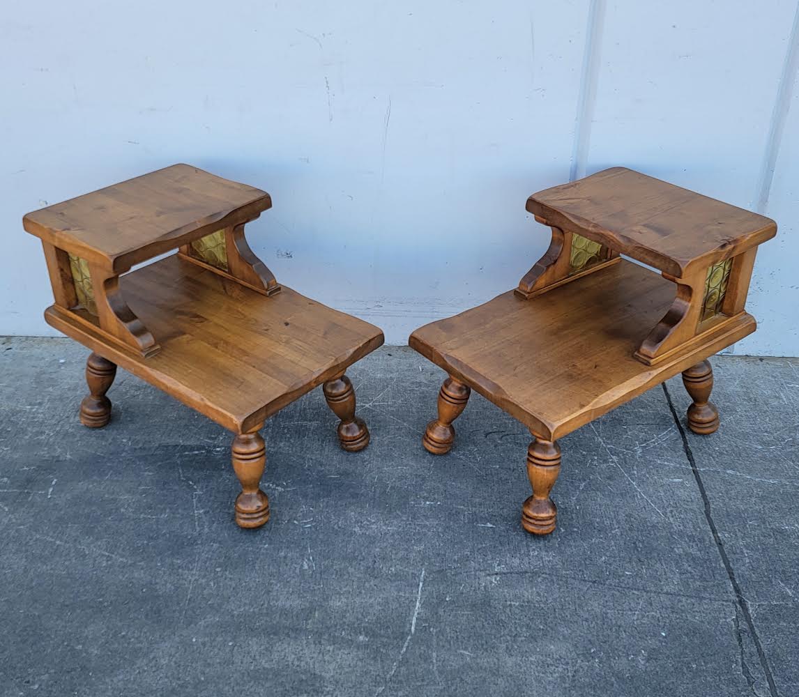End/side tables (2)set vintage two tiered