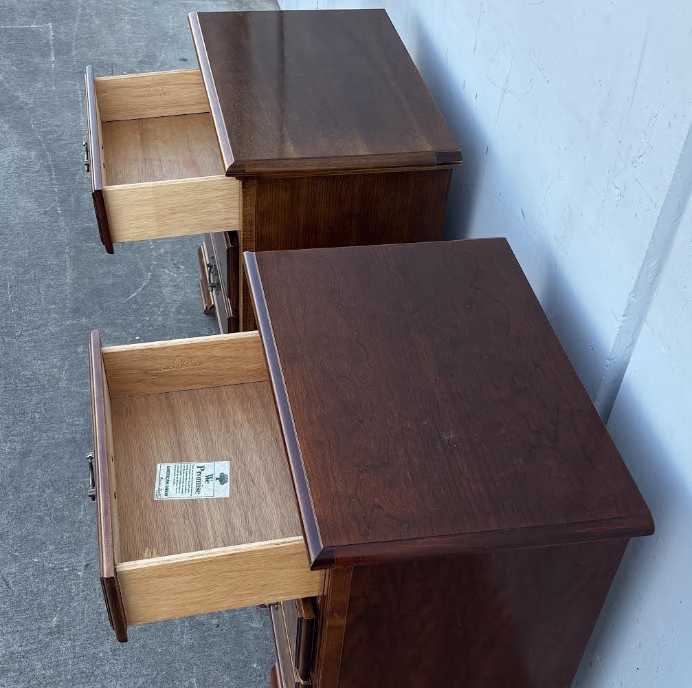 Matching 3 Drawer Cherry Mahogany Style Night Stands