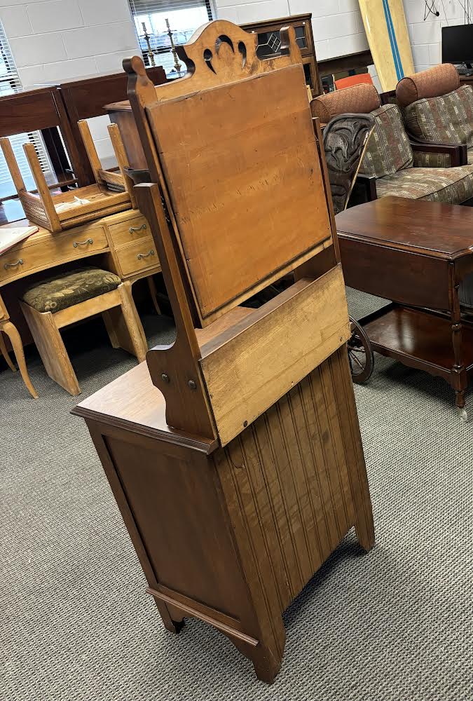 Vintage Walnut Tall Small Dresser Chest With Mirror