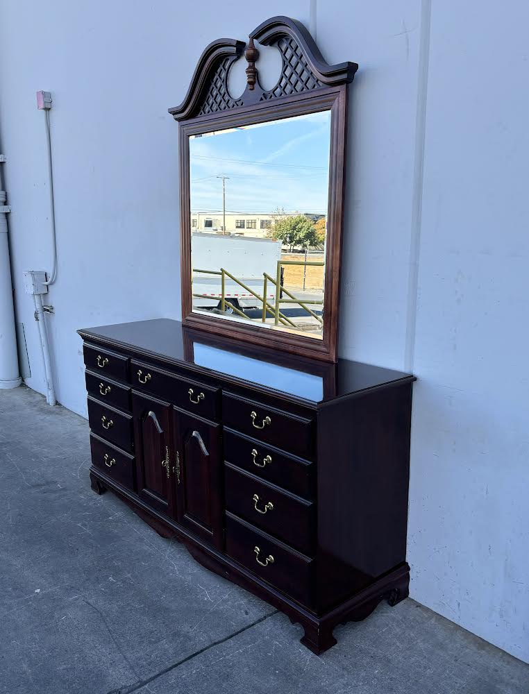 Crawford Cherry Solid Wood Dresser with Mirror