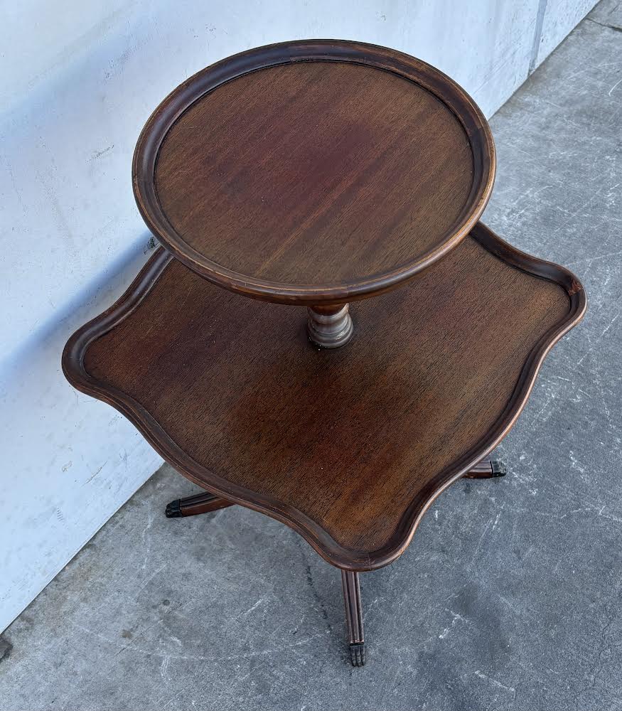 20th Century Mahogany Two-Tier Desert Table