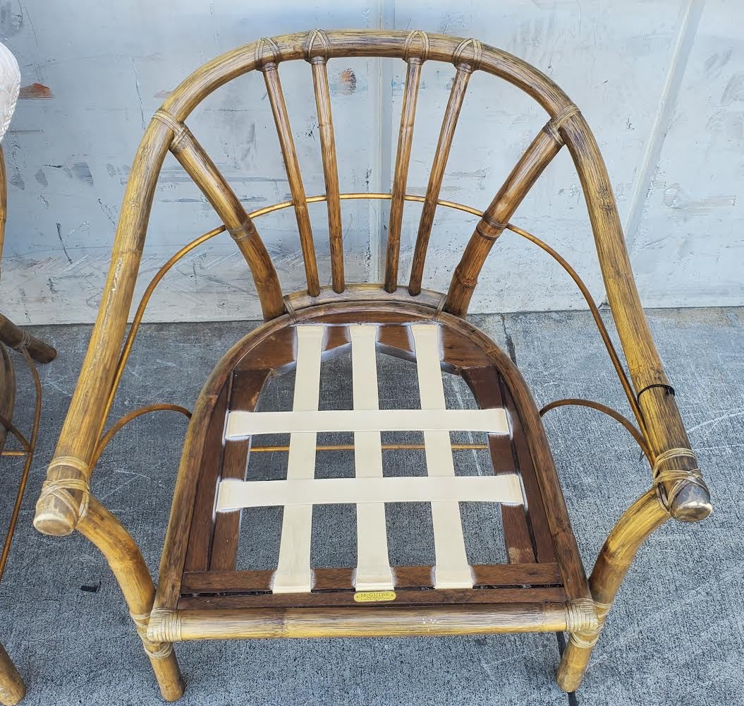 Mcguire pair of Bamboo rattan  lounge armchairs