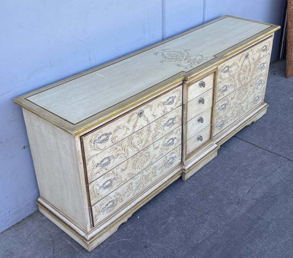 Heritage Large Dresser Light Wood with Gold Trim