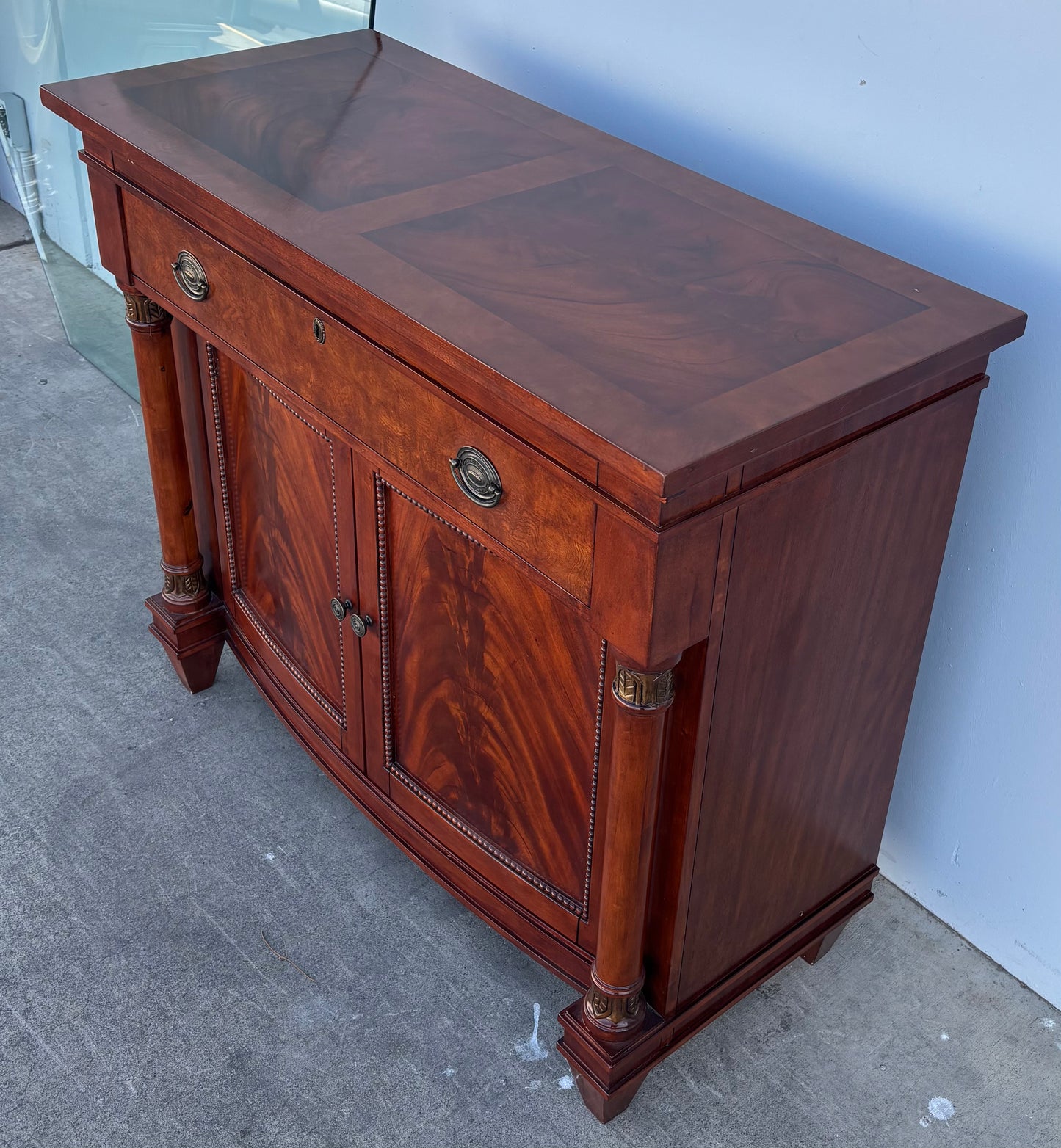 American empire style mahogany server / buffet cabinet sideboard